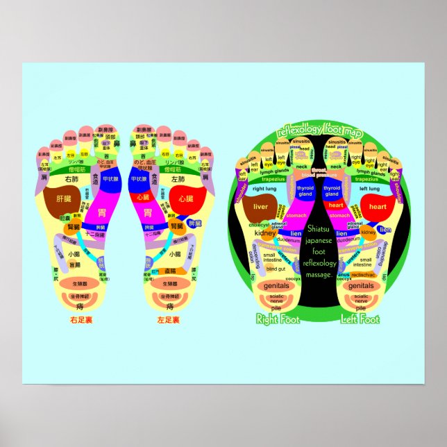 reflexologisk fot karta poster (Framsidan)