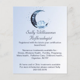 Reflexology Blue Lotus Flower Måne Business Flygblad