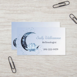Reflexology Blue Lotus Flower Måne Visitkort