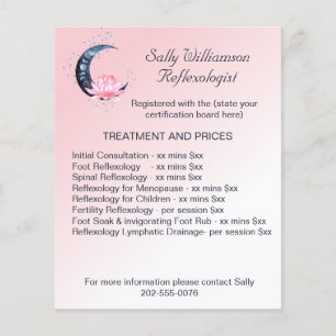 Reflexology Rosa Lotus Flower Business Marknadsför Flygblad