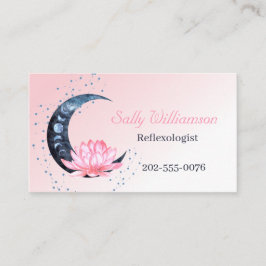 Reflexology Rosa Lotus Flower Måne Visitkort
