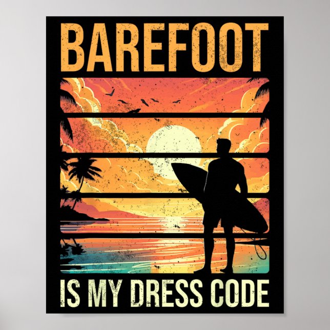 Refoot Är Min Klänkod Beach Semester Sommar Surf Poster (Framsidan)