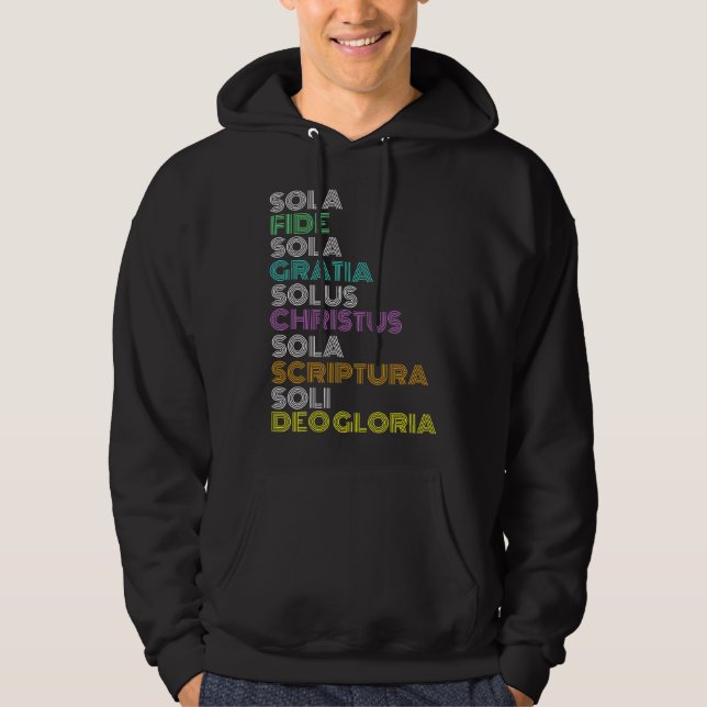 Reformed Christian Five 5 Solas Reformation Day Ch Hoodie (Framsida)
