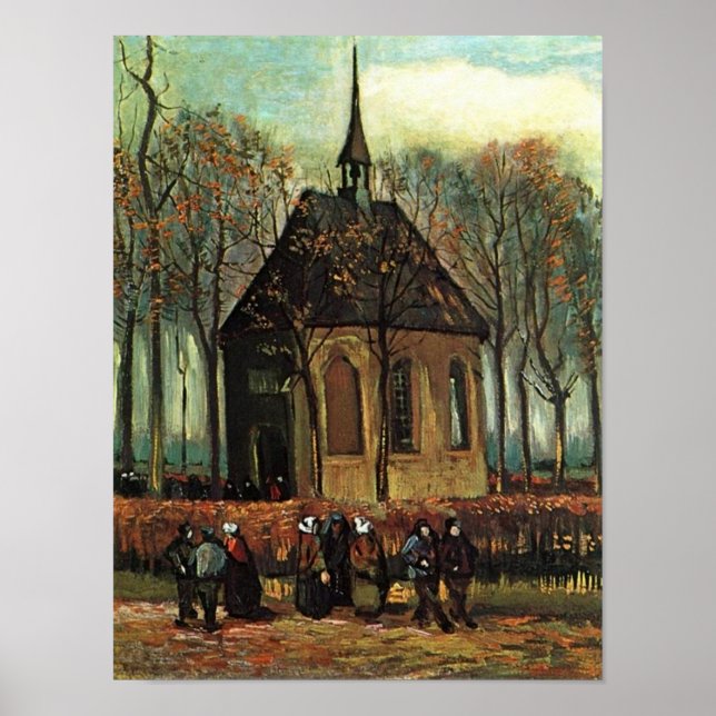 Reformerad kyrka i Nuenen, Van Gogh Fine Art Poster (Framsidan)