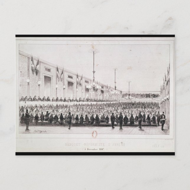 Reformist Banquet at Amiens, 5 december 1847 Vykort (Framsida)