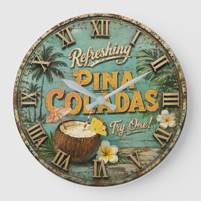 Refreshing Piña Coladas  Stor Klocka (Framsida)