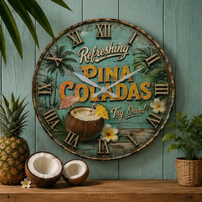 Refreshing Piña Coladas  Stor Klocka (Skapare uppladdad)