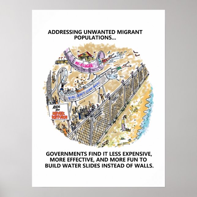 Refugee Vatten-bilder poster projektionsyta (Framsidan)
