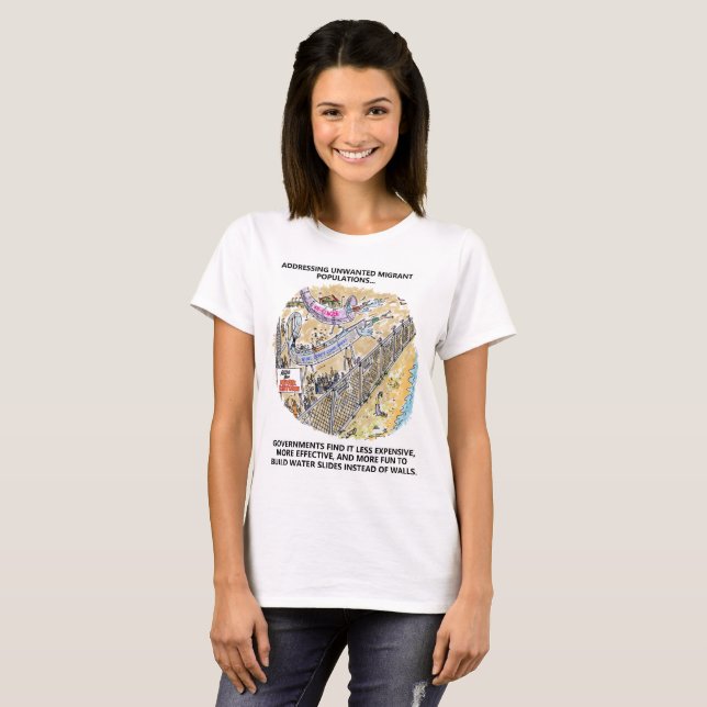 Refugee Vatten Slides Women T-shirt (Hel framsida)