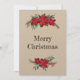 Refugio de invierno de Poinsettias Julkort