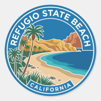 Refugio State Beach Kalifornien Runt Klistermärke