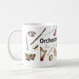 Reg. 11 uns. Orchestral instrumenterar muggen Kaffemugg