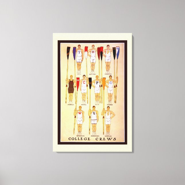 Reg. College Crews Rowers and Oars Canvastryck (Framsida)