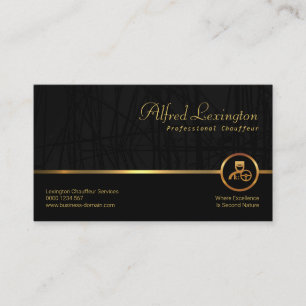 Reg Plant Grunge Exquisite Black Guld Line Visitkort