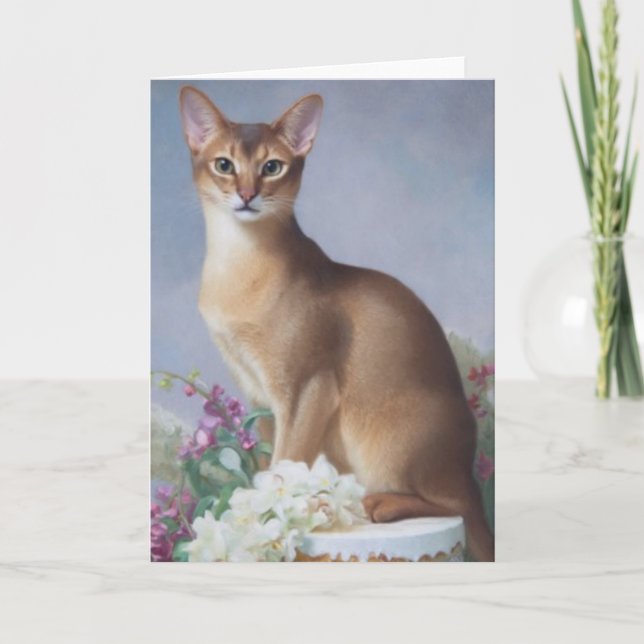 Regal Abyssinian – Painterly Cat Card Kort (Framsida)