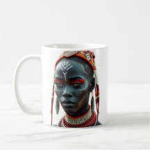 Regal African Tribal Beauty Mugg | Afrocentrisk