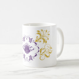 Regal Arabesque - Mugg Design med Guld & Lila