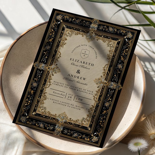 Regal Baroque Celestial Wedding Inbjudningar (Skapare uppladdad)