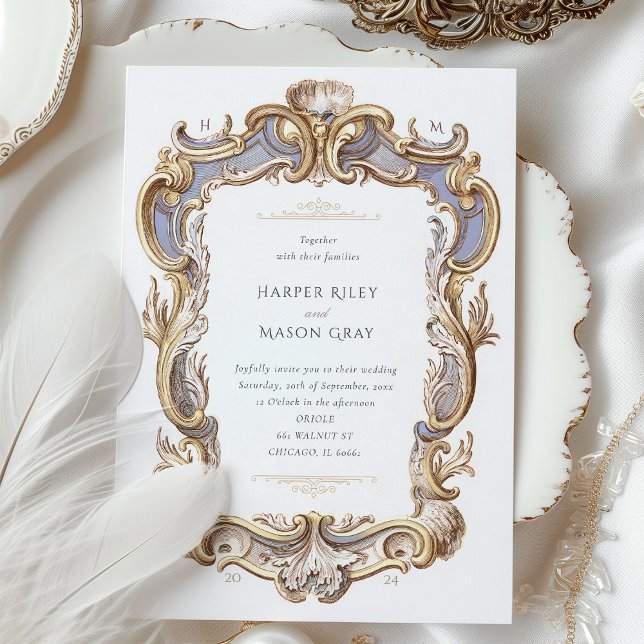 Regal Baroque Flourish Wedding Suite Inbjudningar (Skapare uppladdad)