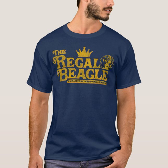 Regal Beagle Lounge 1977 Sliten retro vän T Shirt (Framsida)