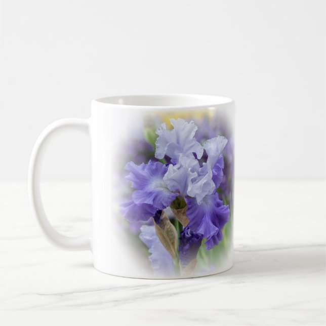 Regal Bearded Iris - Lila & White Kaffemugg (Vänster)