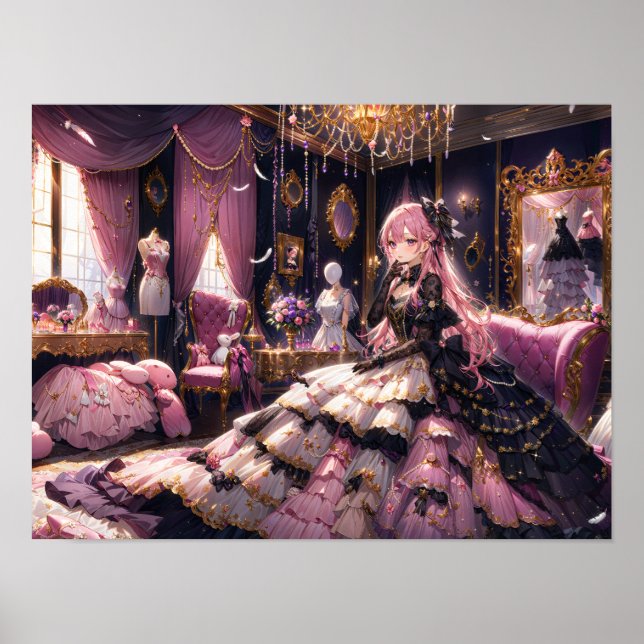 Regal Beauty i Ro House girl in lavish gown Poster (Framsidan)
