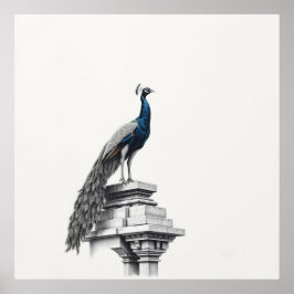 Regal Beauty: Peacock Art Poster