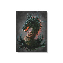 Regal Black Dragon Head - Fullt Färg
