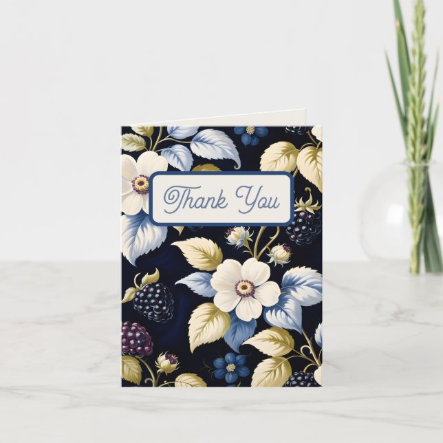 Regal Blommigt Elegance: Möhippa Tack Kort (Framsida)