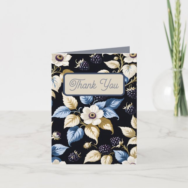 Regal Blommigt Elegance: Möhippa Tack Kort (Framsida)
