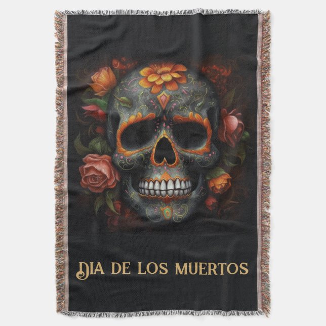 Regal Bloom Sugar Skull, anpassad Filt (Framsidan Vertikal)