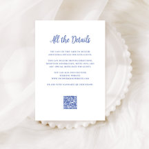 Regal Blue och White | QR-kod för Bröllop