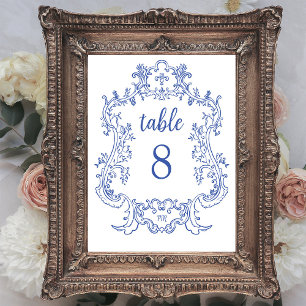 Regal Blue Vintage Baroque Ram Bordsnummer
