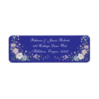 Regal Blue Vintage Elegance Garden Blooms Returadress Etikett