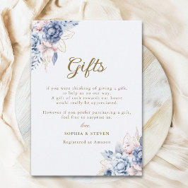 Regal Blue & White Wedding with Gold Accents Tilläggskort