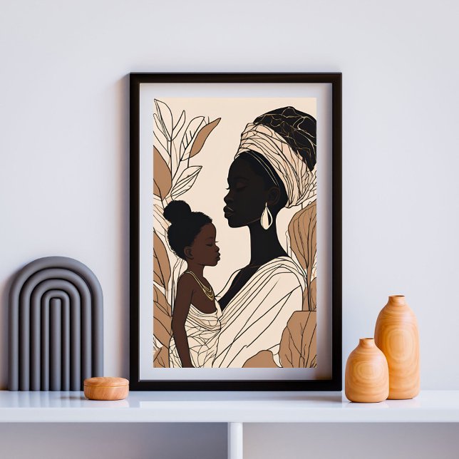 Regal Bond – Mother and Daughter Line Art Poster (Skapare uppladdad)