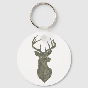 Regal Buck Trophy Hjort Silhouette i Camouflage Nyckelring
