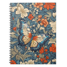 Regal Butterfly Amidst William Morris Blommigt Anteckningsbok