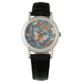 Regal Butterfly Amidst William Morris Blommigt Armbandsur