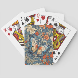 Regal Butterfly Amidst William Morris Blommigt Casinokort