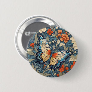 Regal Butterfly Amidst William Morris Blommigt Knapp