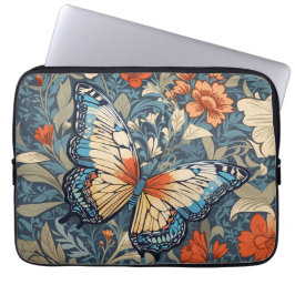 Regal Butterfly Amidst William Morris Blommigt Laptop Fodral
