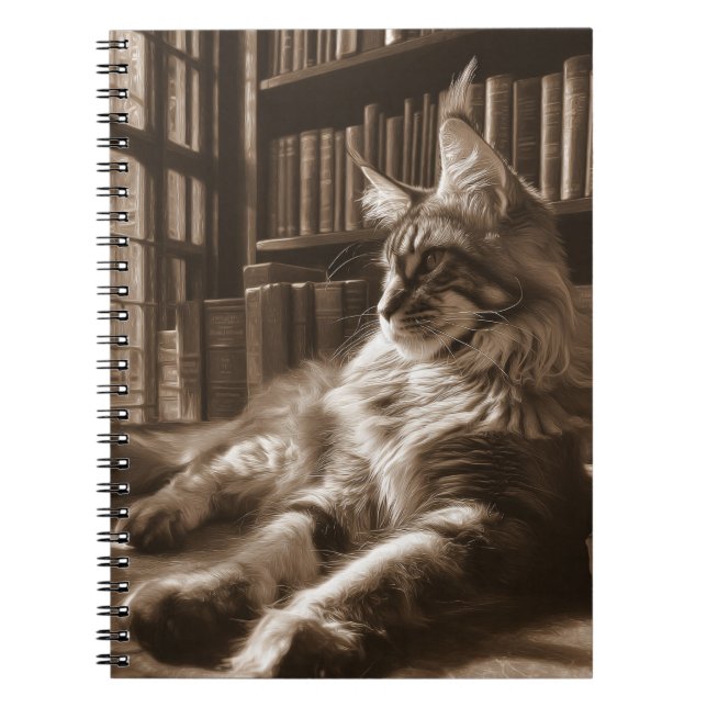 Regal Cat Bibliotek bärbar dator Anteckningsbok (Framsidan)