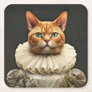 Regal Cat Underlägg Papper Kvadrat
