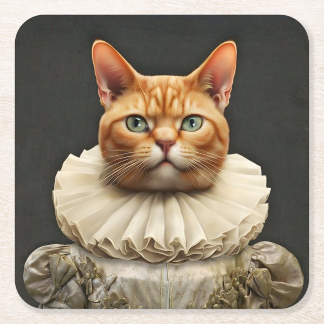 Regal Cat Underlägg Papper Kvadrat (Framsidan)