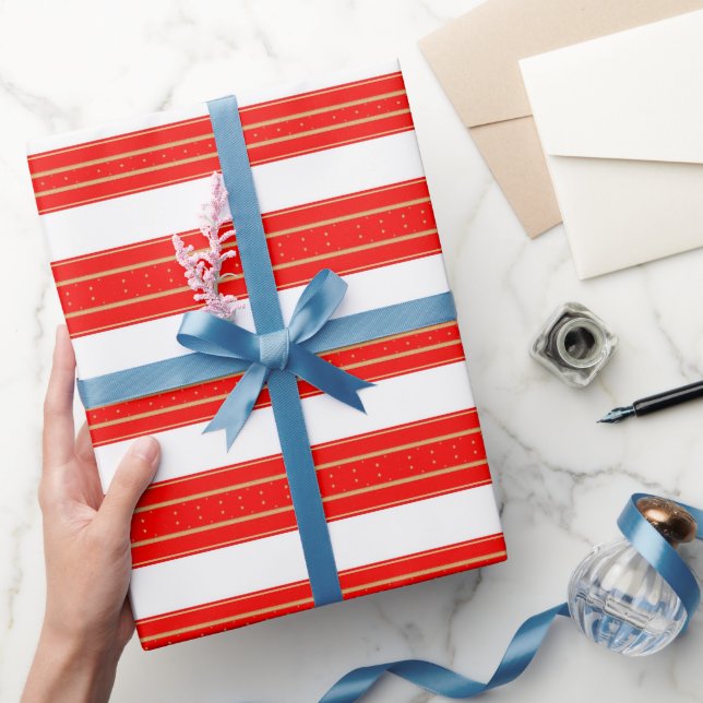 Regal Christmas Stripes Presentpapper (Gifting)