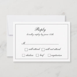 Regal Classic Formal Black & White Bröllop OSA Kort
