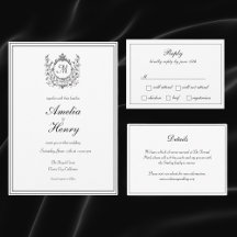 Regal Classic Formal Monogram Vapensköld Bröllop