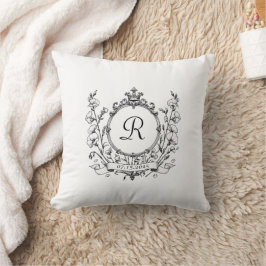 Regal Classic Formal Monogram Vapensköld Bröllop Kudde