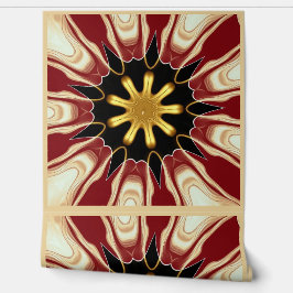 Regal Crimson Starburst: Golden Core Symmetric Des